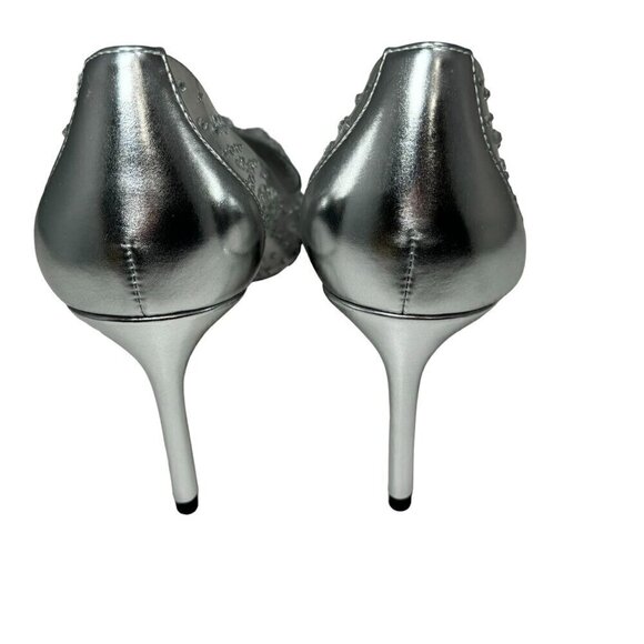 NEW Jeffrey Campbell Crystaline Rhinestone Pump Clear-Silver Heels Sz 8 - Picture 5 of 7